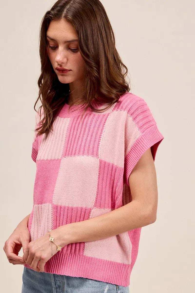 Check Plaid Casual Sweater Top