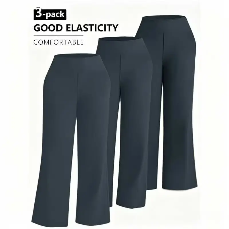 Women's wide-leg suit pants (elastic waist design)