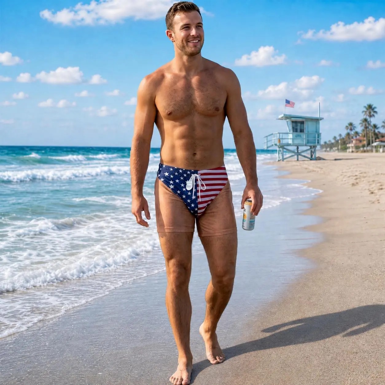 Men's Patriotic Swim Trunks – American Flag 