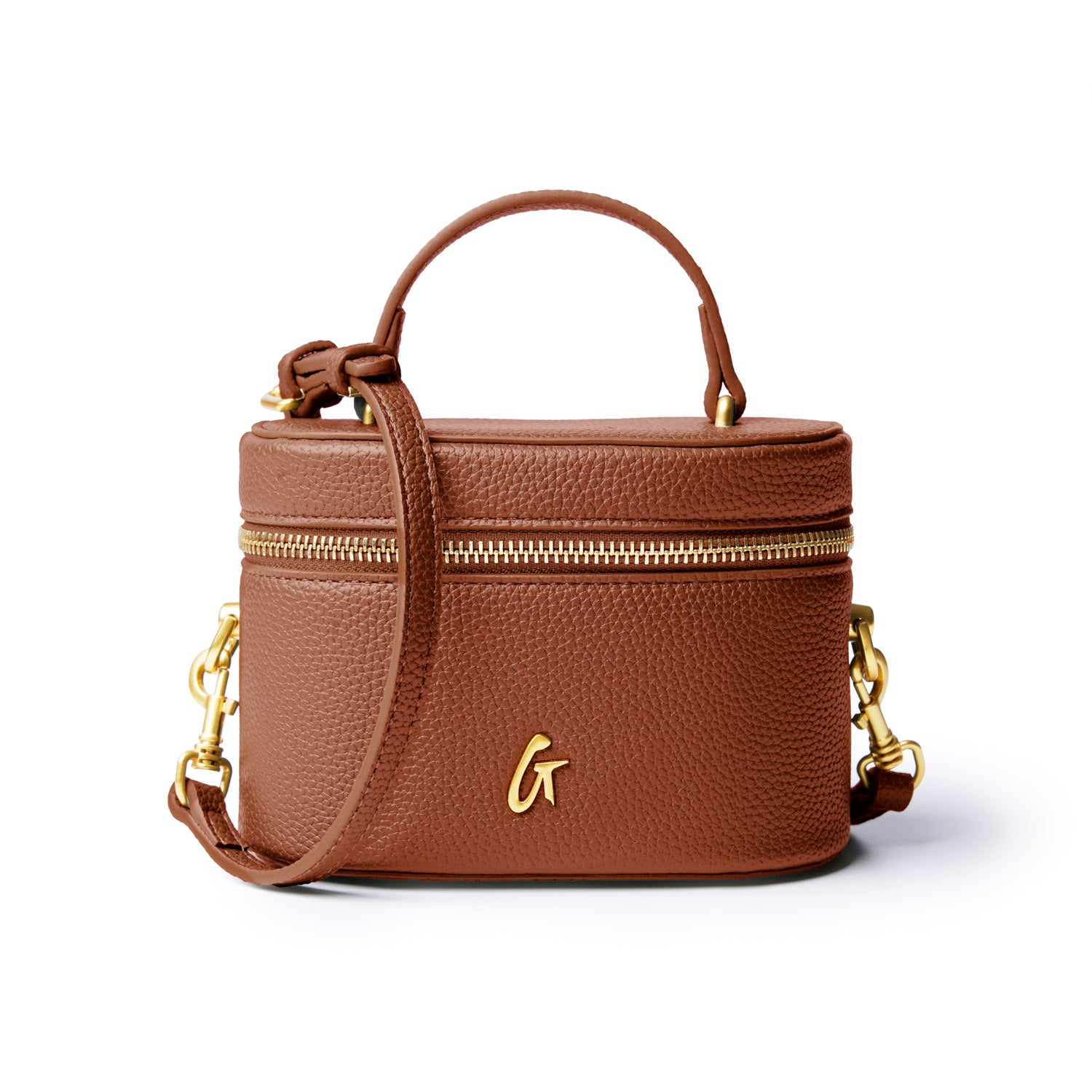 MINI PEBBLE VANITY BAG - BROWN