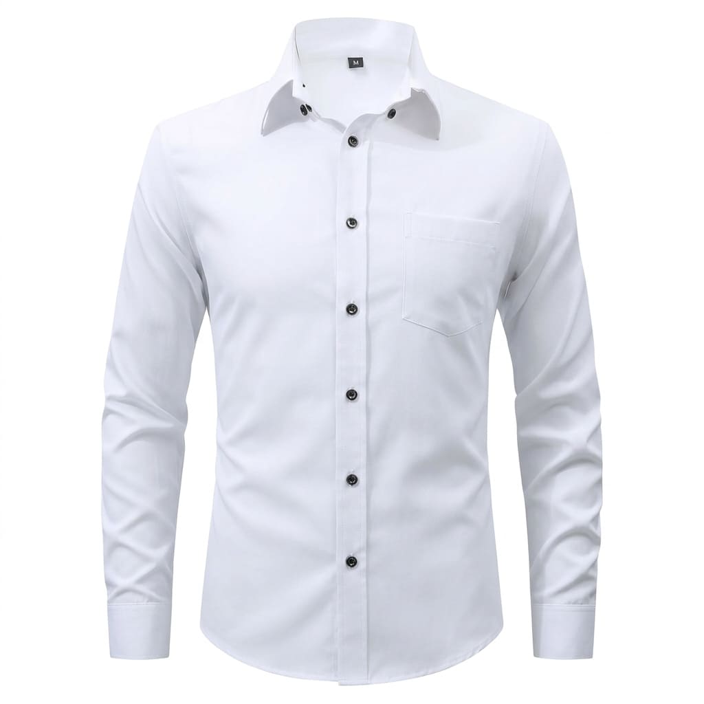 Men’s Long-Sleeve Shirts With A Notched Lapel Collar