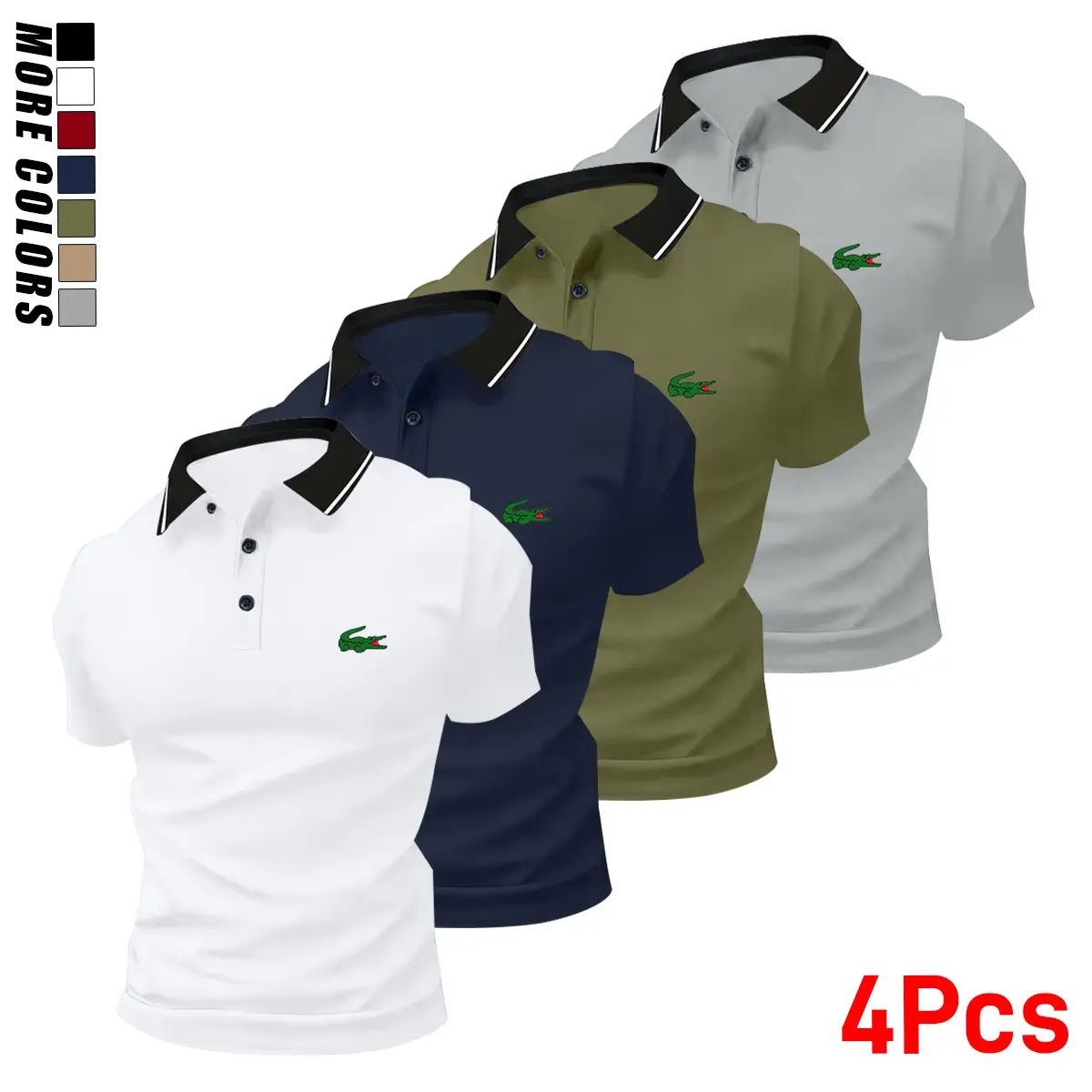 4-pack men’s summer tops with animal print patterns
