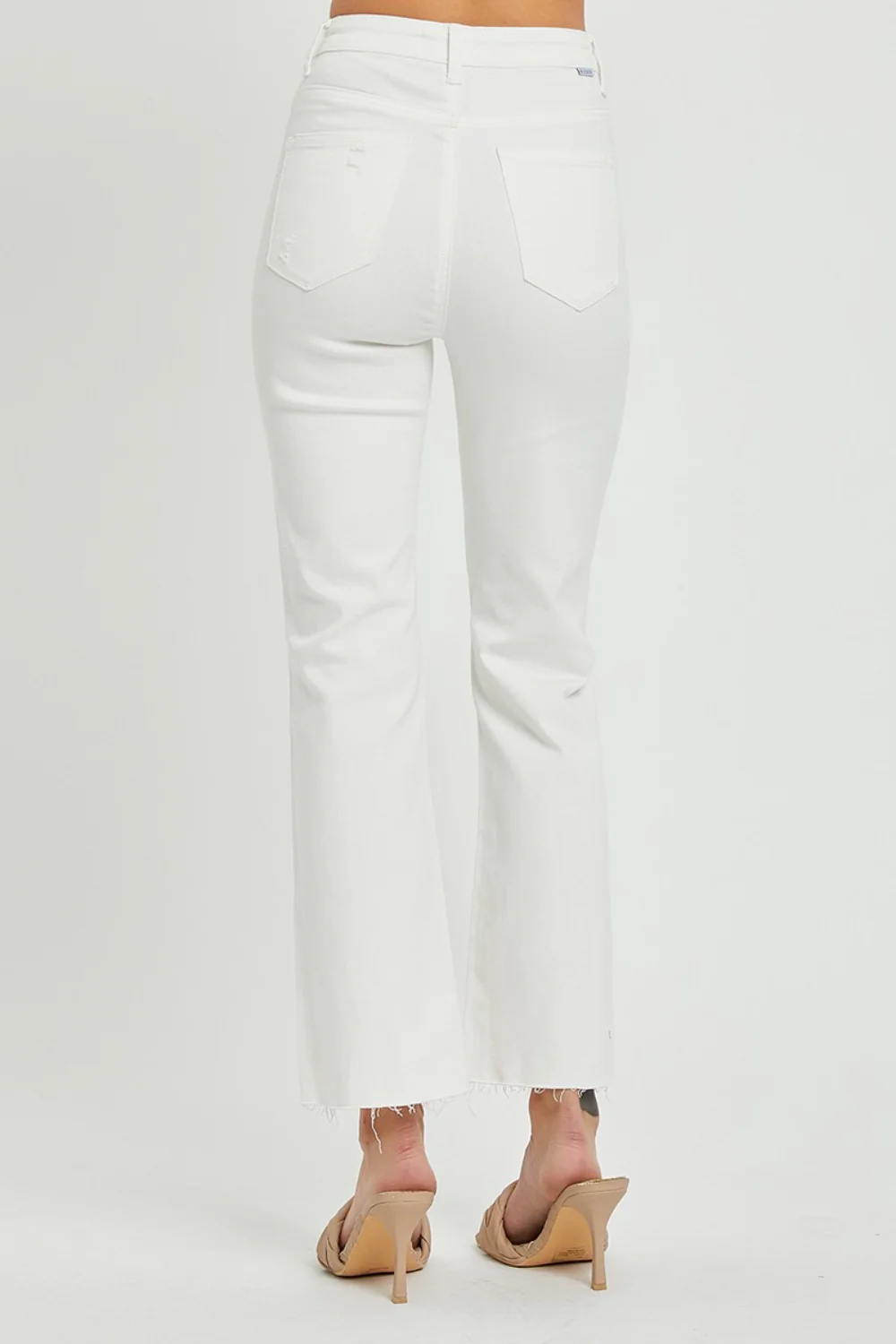 Full Size High Rise Button Fly Straight Ankle Jeans
