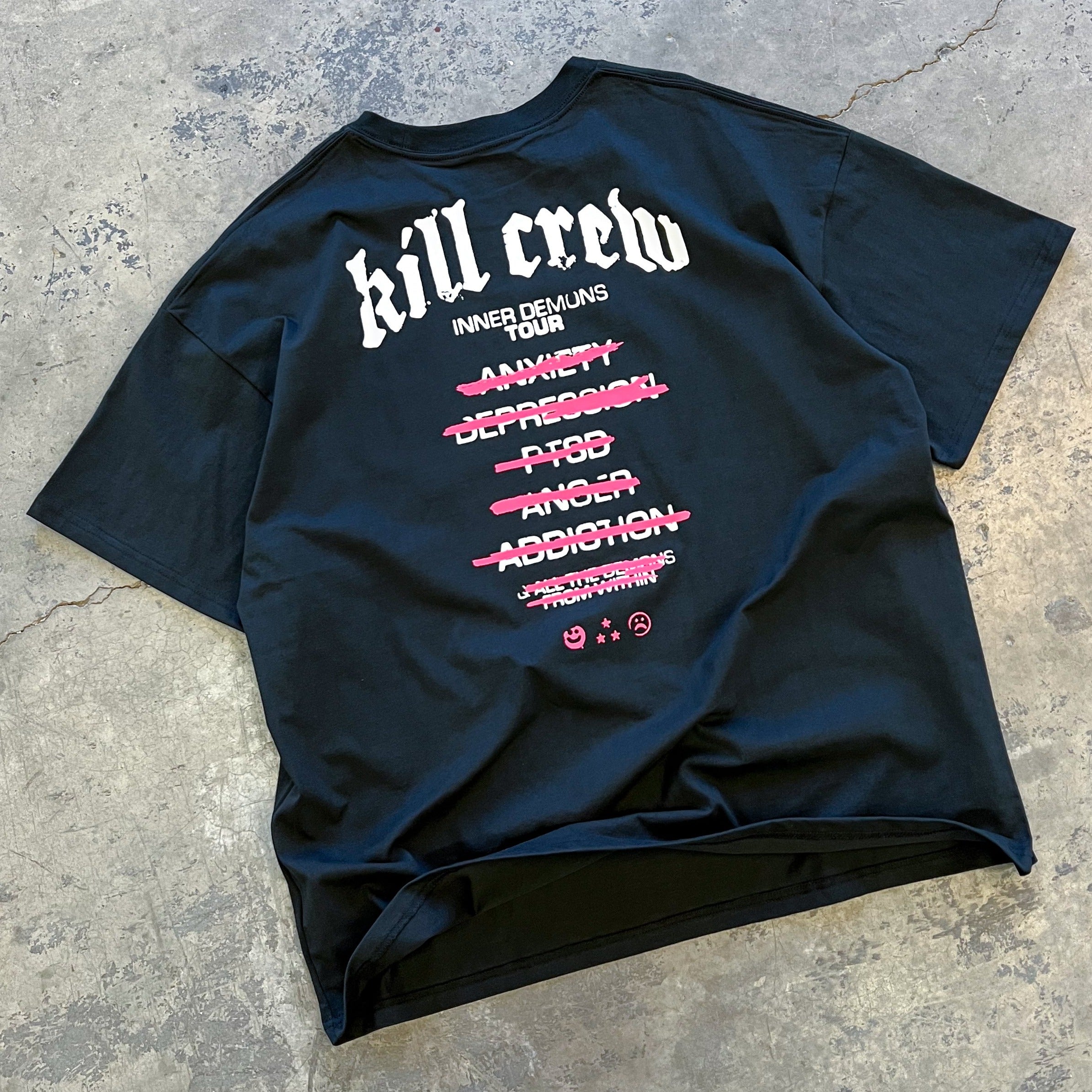 RELAXED FIT INNER DEMONS TOUR T-SHIRT - BLACK / WHITE