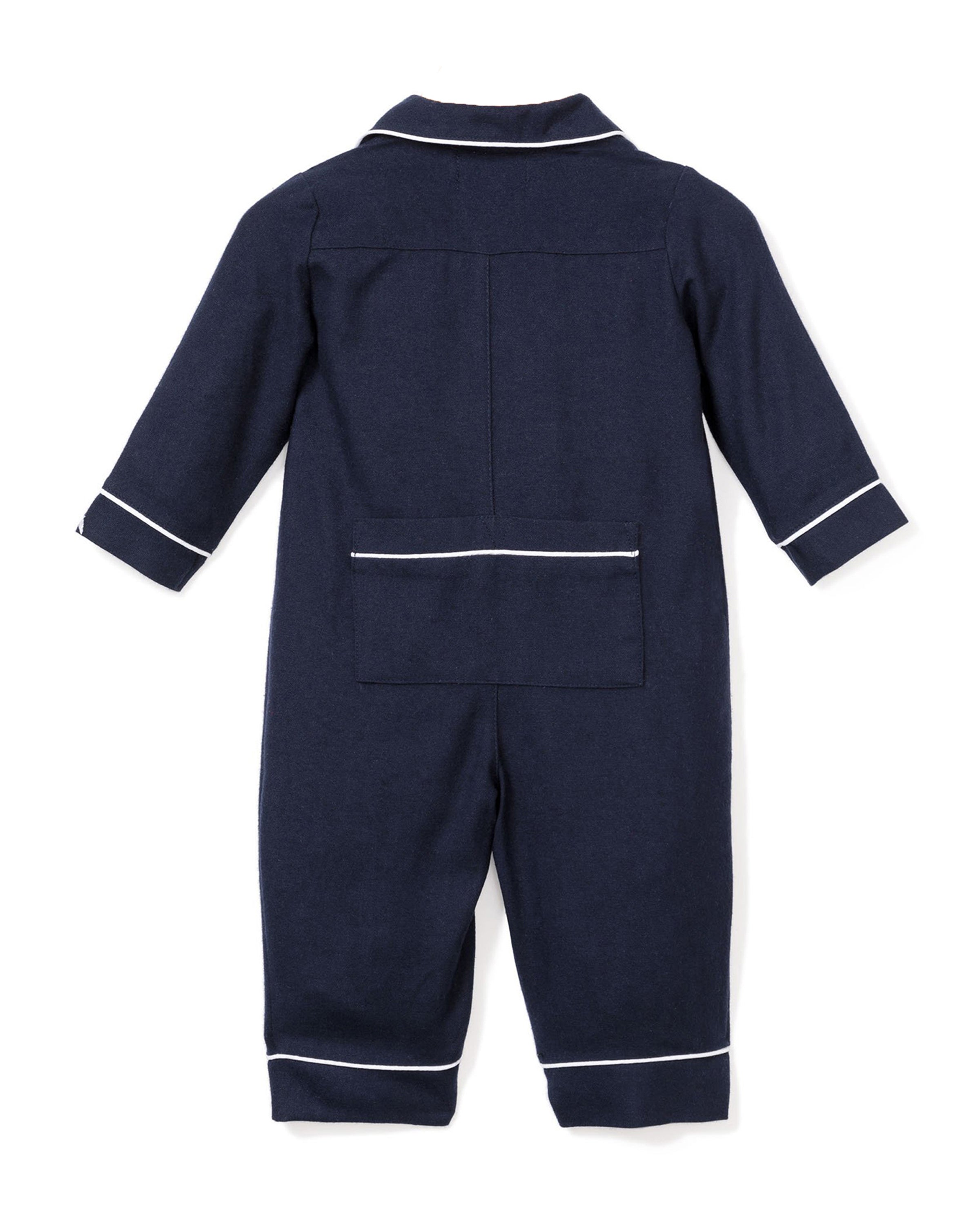 Baby's Flannel Classic Romper in Navy