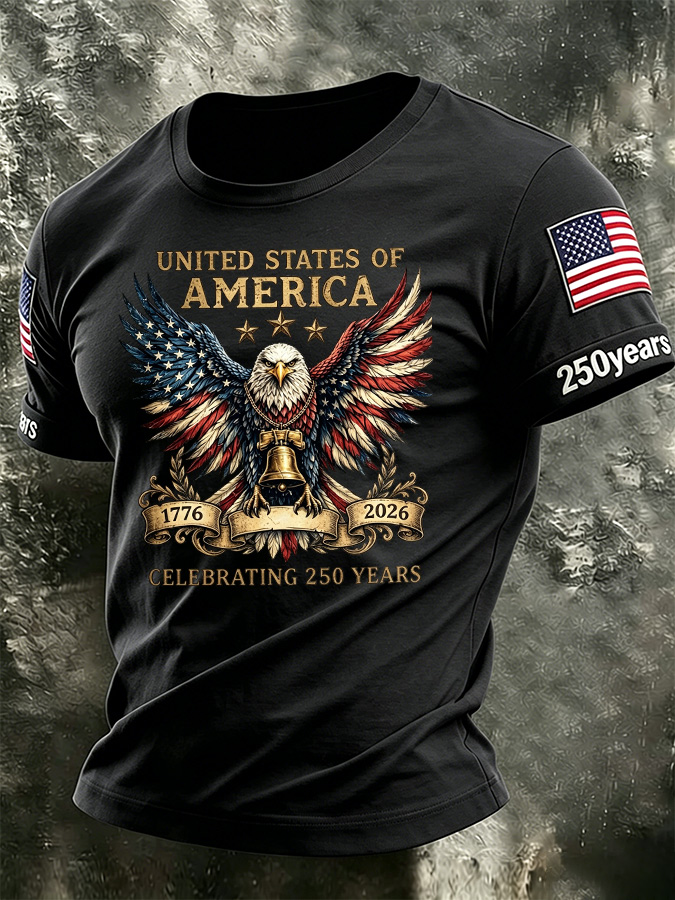 Men'S America Flag Printed Casual T-Shirt