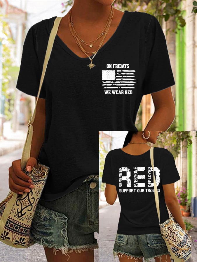 Women's Red Friday Print T-shirt