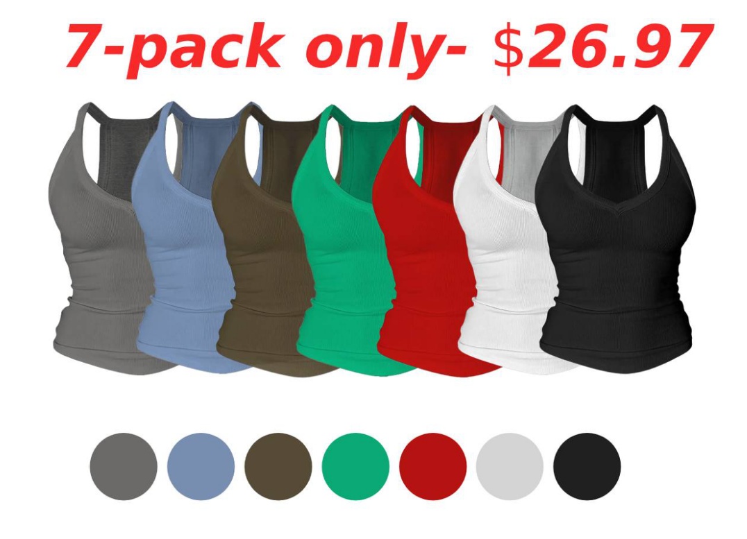 V Neck Cotton Tank Tops with Shelf Bra