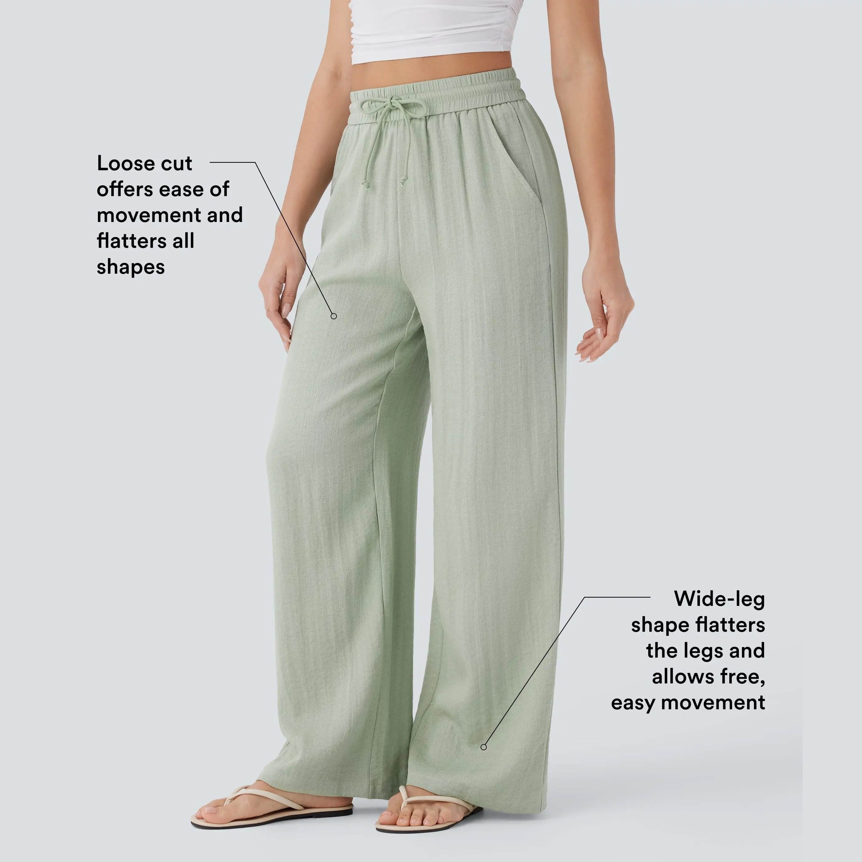 Women's High Waist Wide Leg Pants