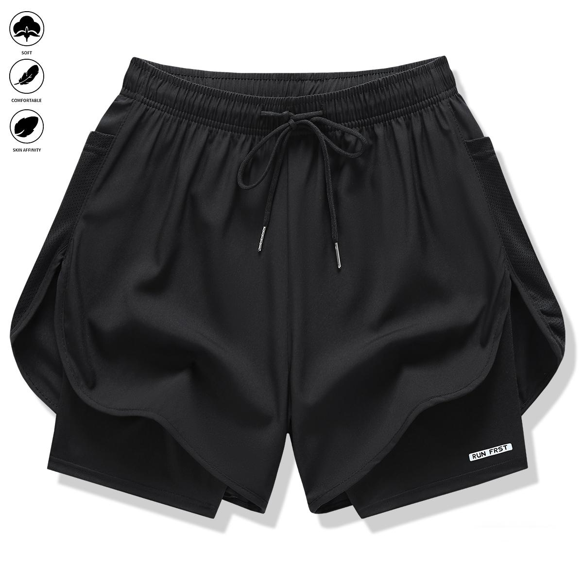 Women's Faux Two-Piece Athletic Shorts