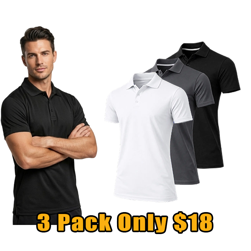 👕 Men's 5-Pack Performance Dry-Fit Polo Shirts