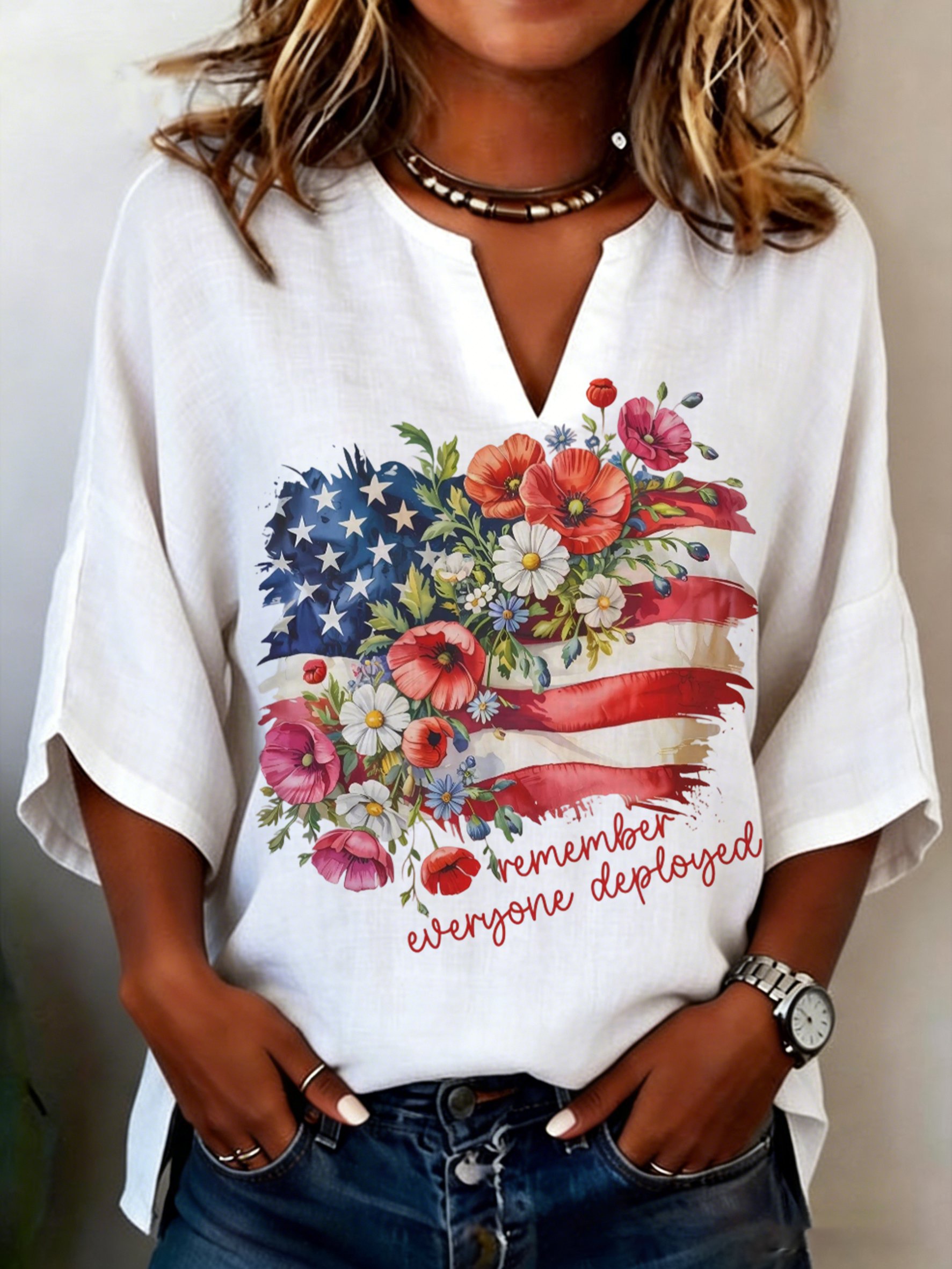 Women's Red Friday Printed Casual Shirt