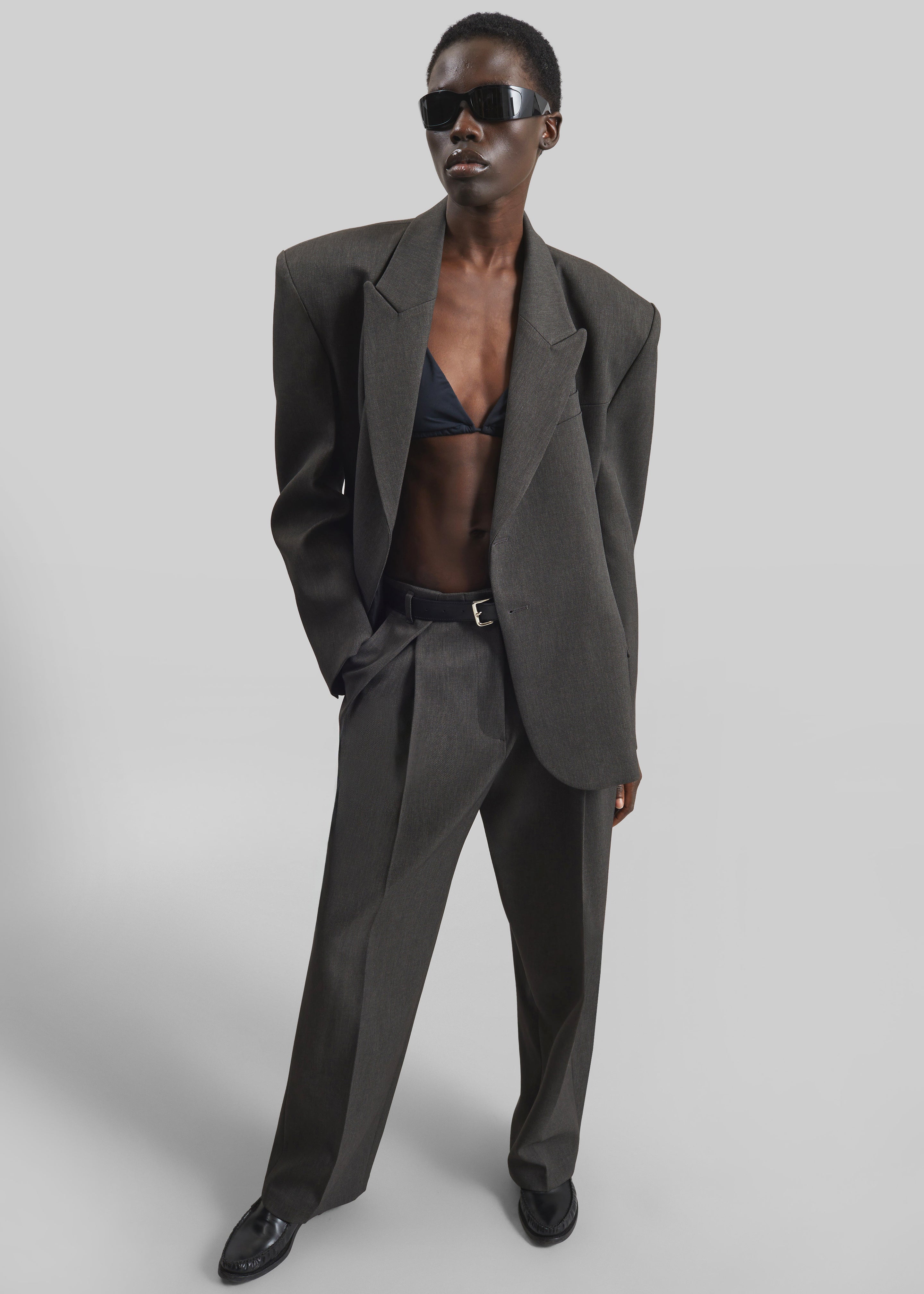 Blerick Belted Trousers - Dark Grey
