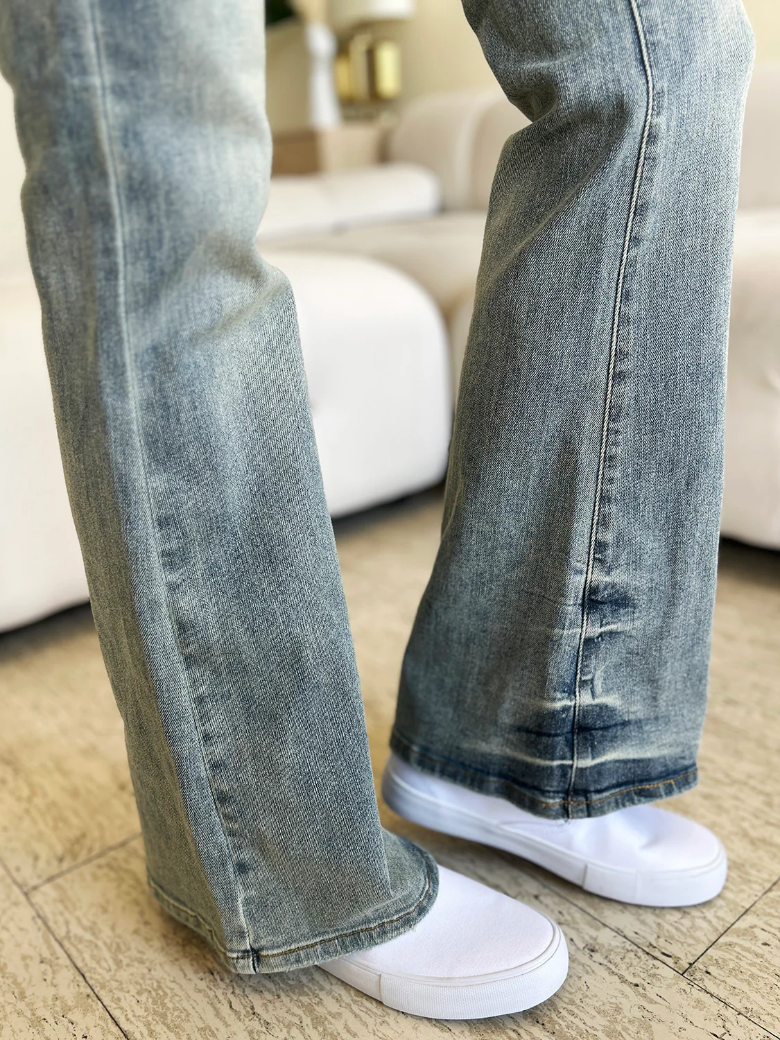 Blue Full Size High Waist Flare Jeans