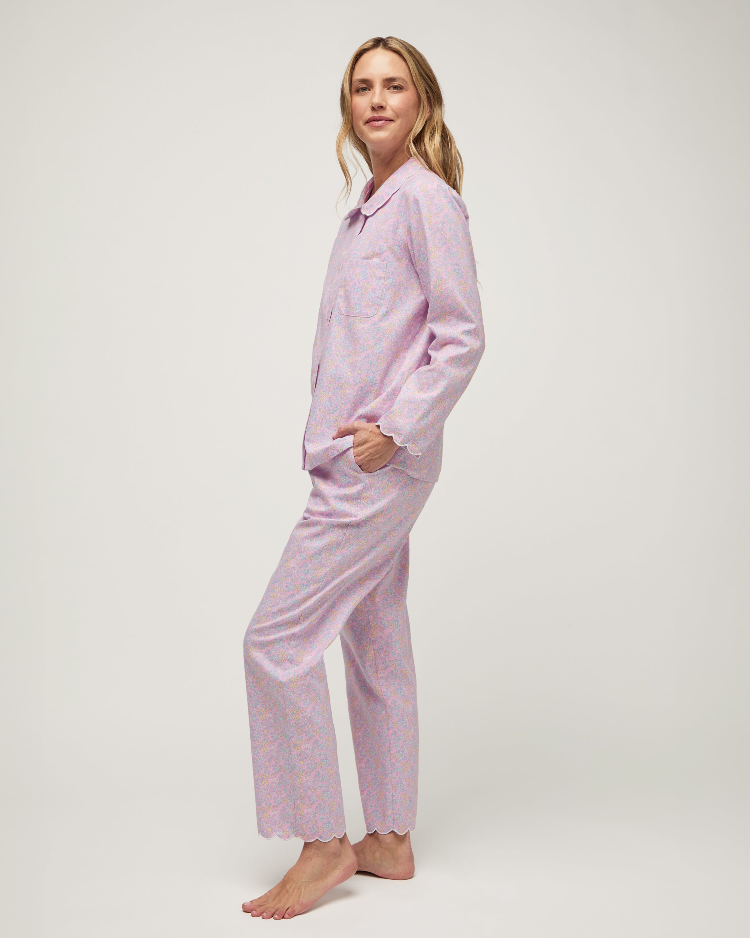 Women's Twill Colette Pajama Set in Fleur Blush