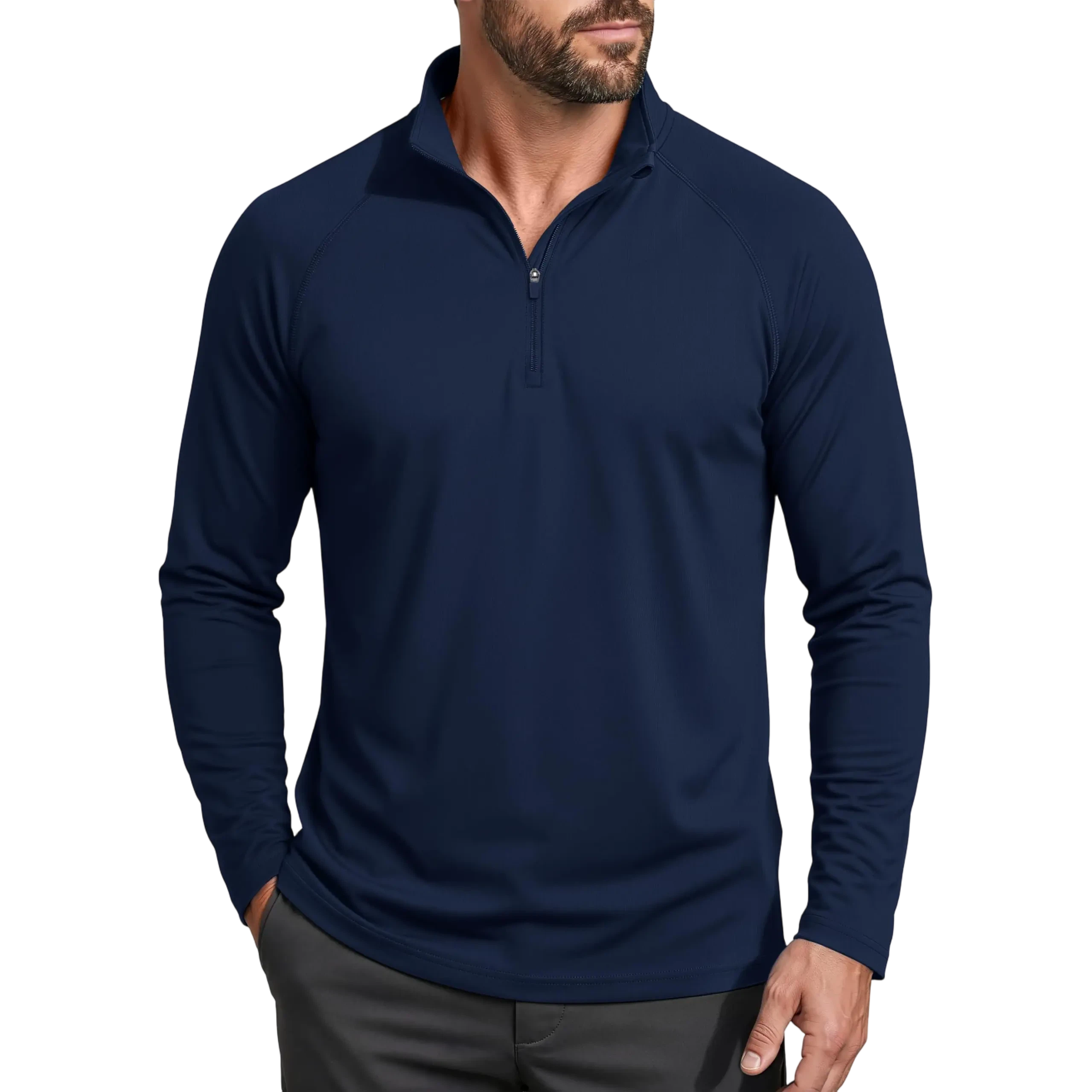 Men's 1/4 Zip Shirt UPF 50+ Quick Dry Lightweight Long Sleeve