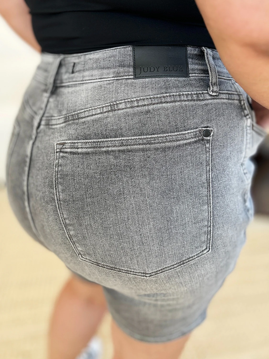 Melody High Waist Washed Denim Shorts