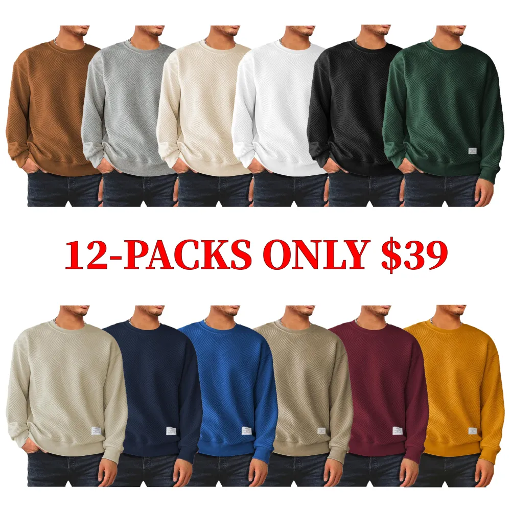 Men's slim-fit solid color half-zip sweatshirt, casual long-sleeved pullover