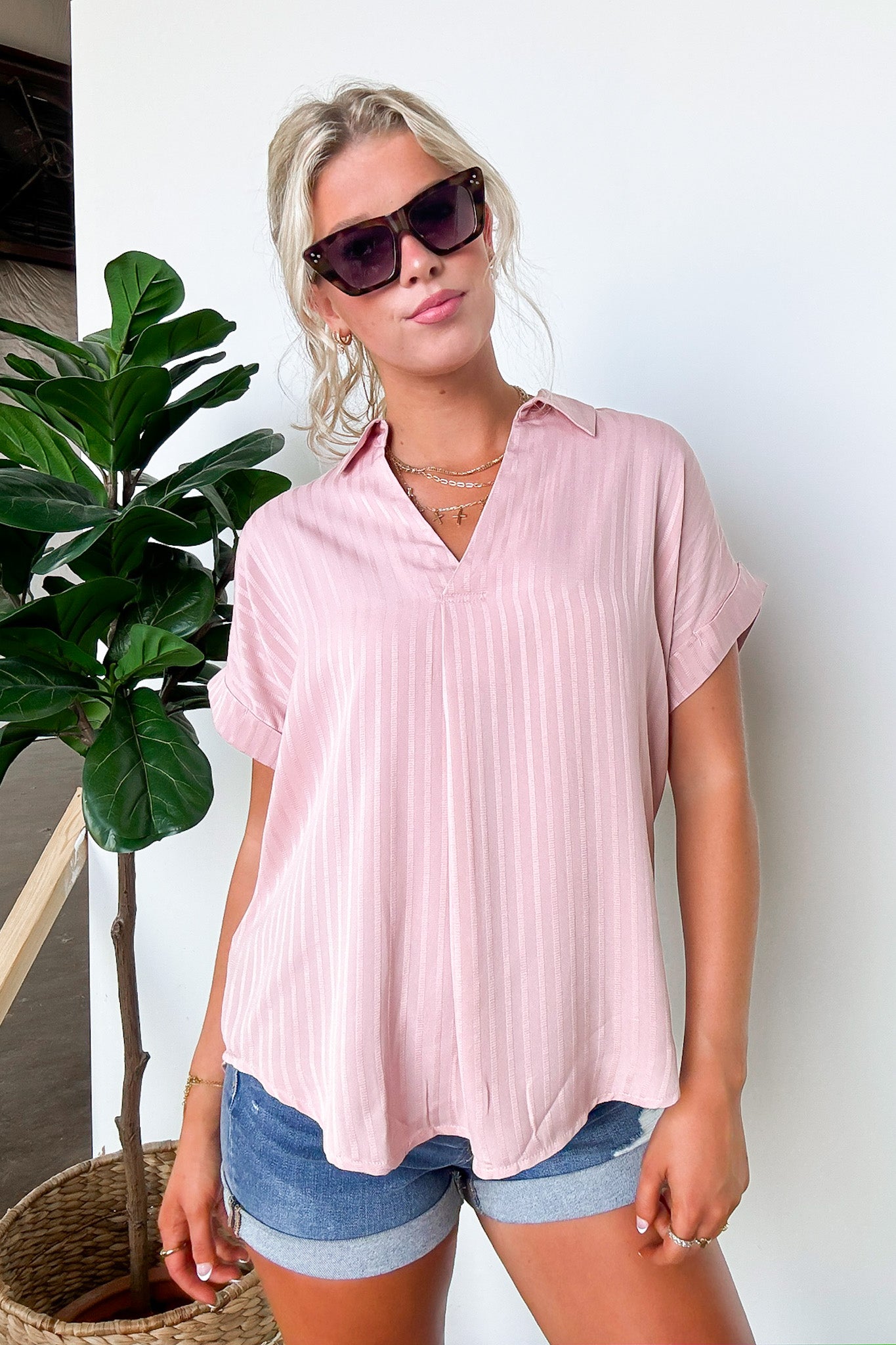 Striped V-Neck Top