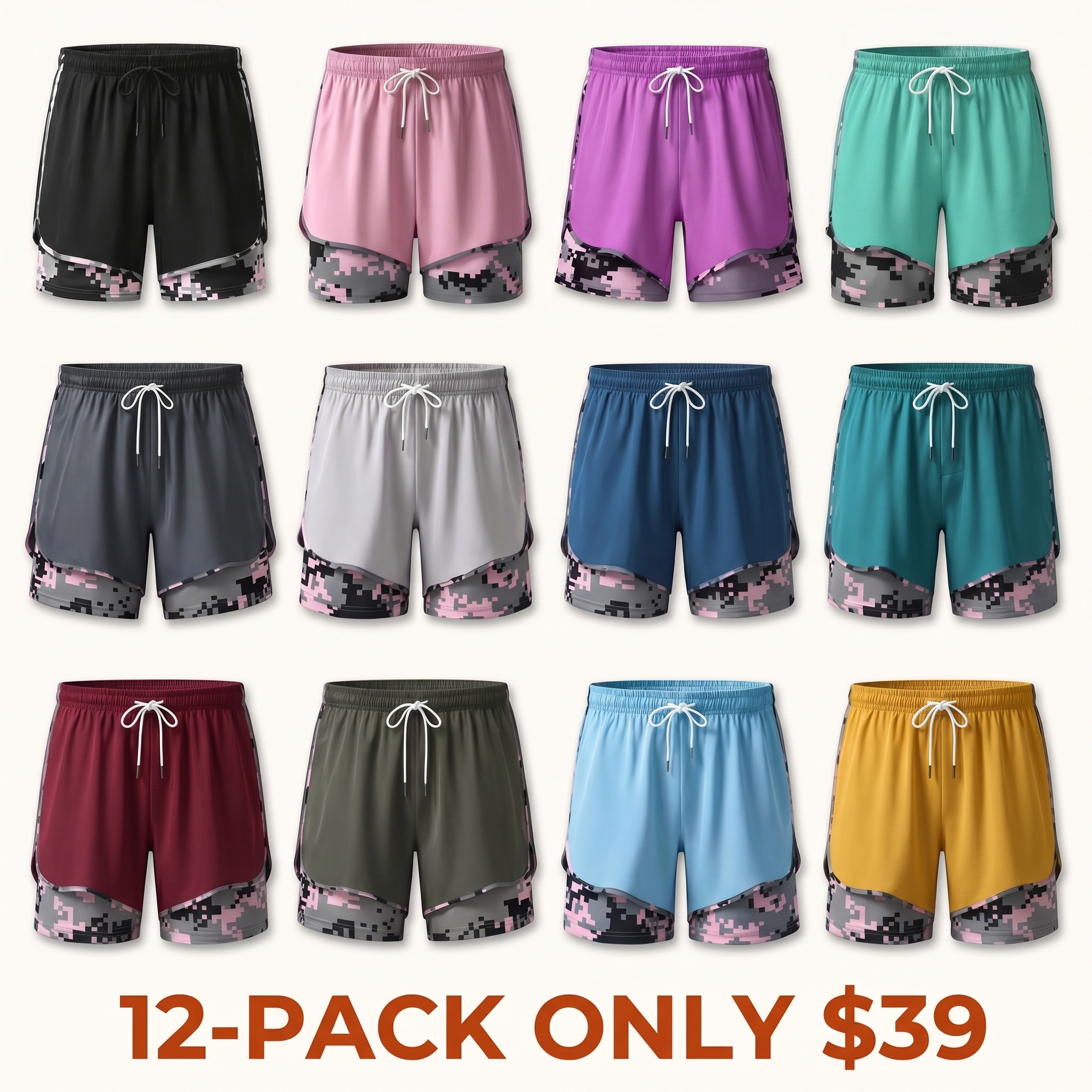 Women's Double-Layer Anti-Exposure Stretch Fitness Shorts
