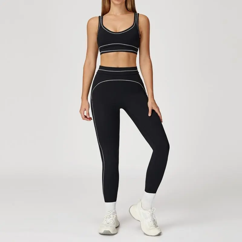 Women’s 2-Piece Sports Set – Color-Block Yoga Outfit