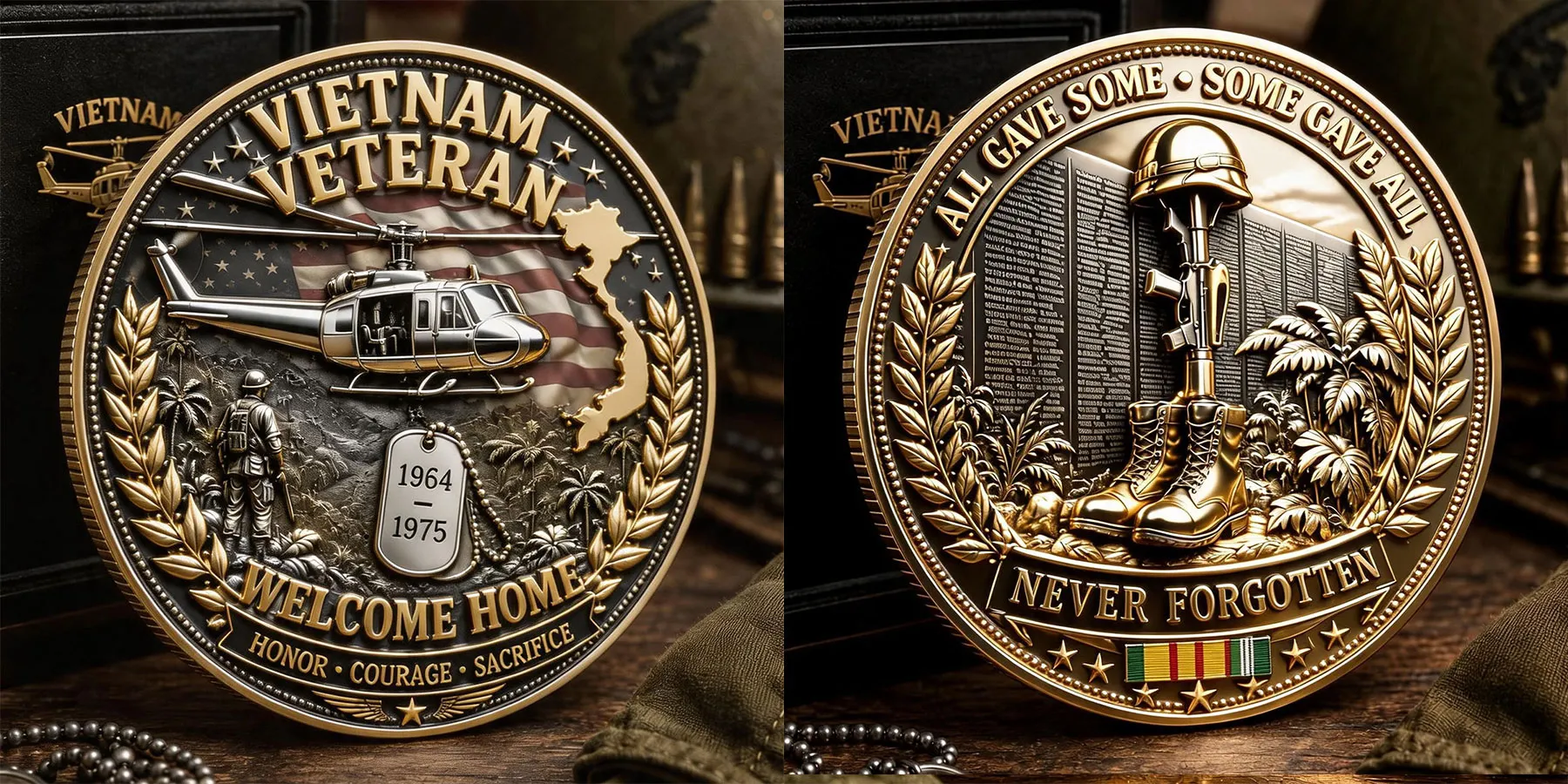 Vietnam Veteran Commemorative Metal Medal