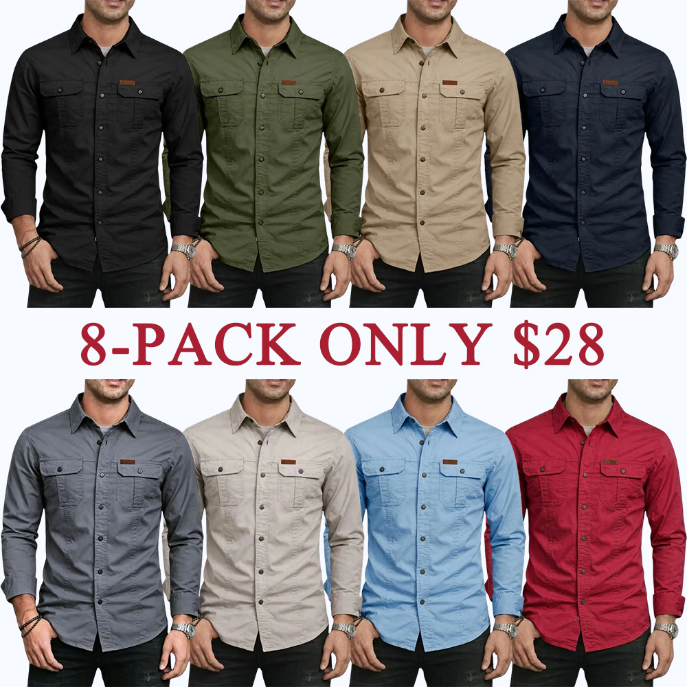 Men's Long Sleeve Workwear Shirt Outdoor Casual Versatile Top