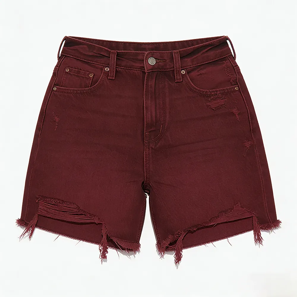 Women Ripped Denim Shorts