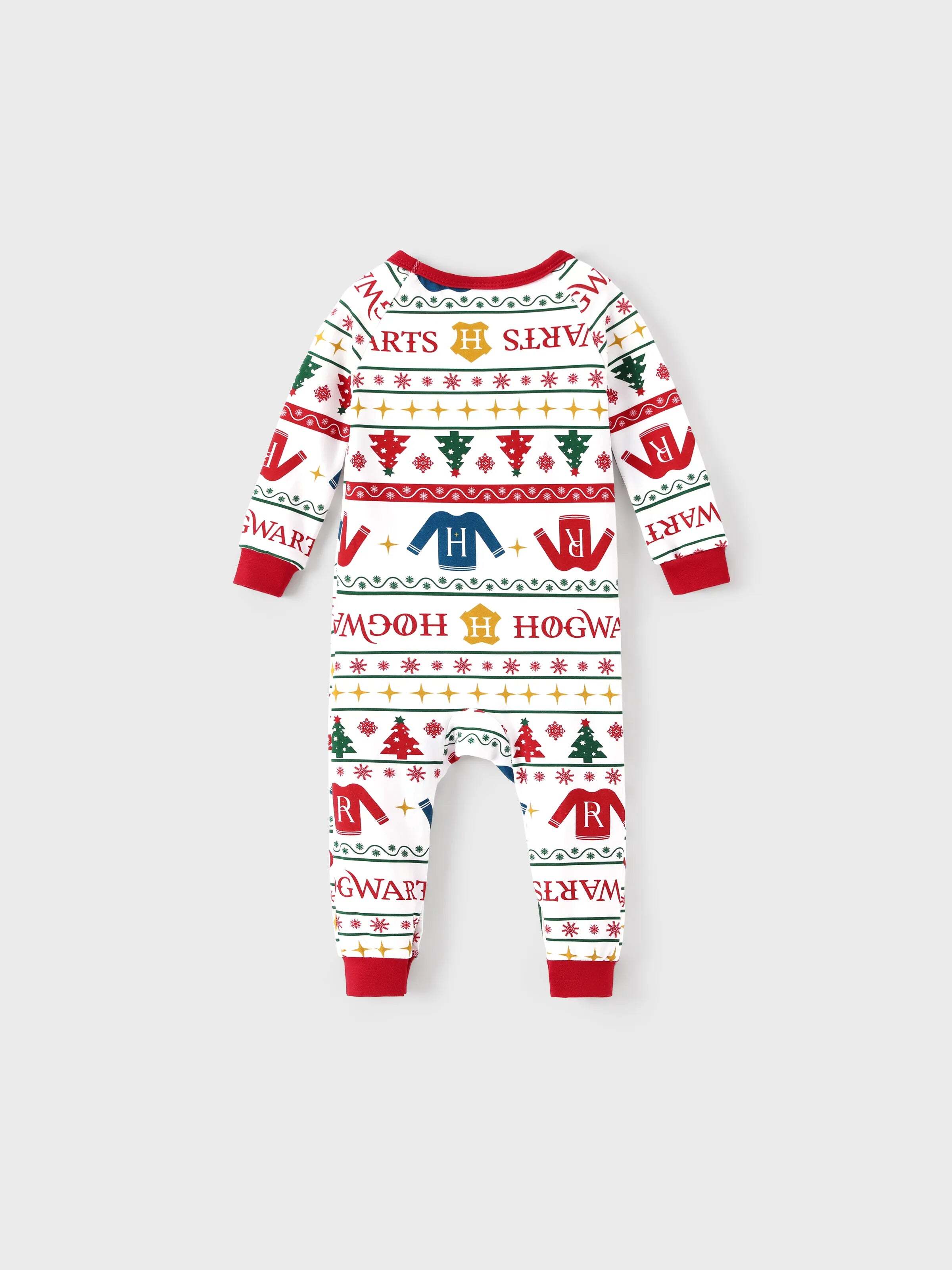 Christmas Matching Family Organic Cotton Snug-fitting Pajamas Sets with Socks White