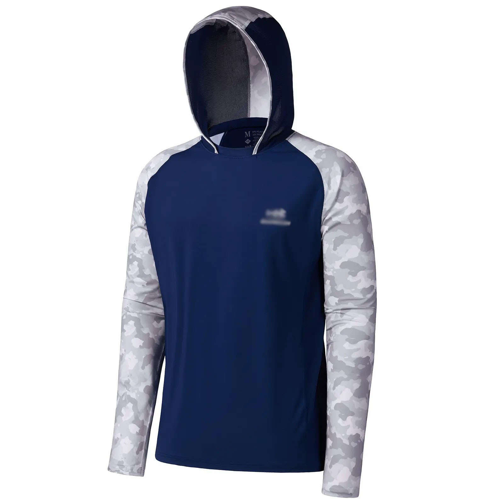 Men's UPF 50+ Long Sleeve Fishing Hoodie – Camo Cooling Shirt with Pockets & Thumbholes