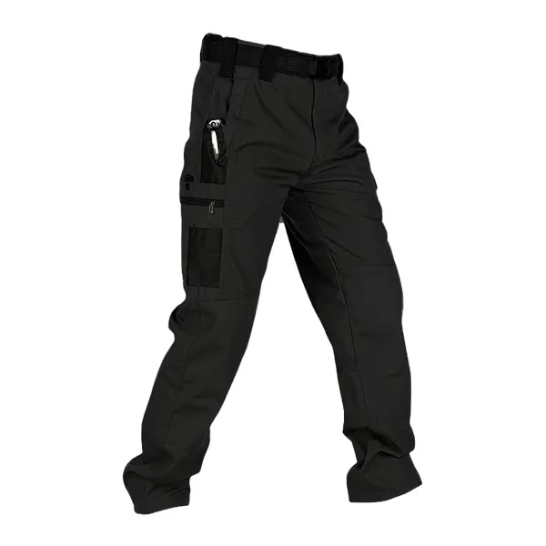 Men's Solid Color Tactical Work Pants,230g/m² new fabric，with Multiple Pockets and Zipper Closures
