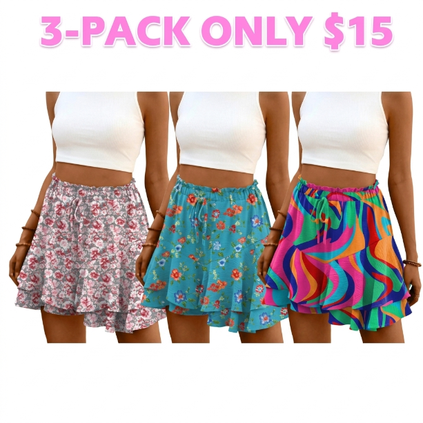 🦋 Women's High Waist Butterfly Flowy Skort