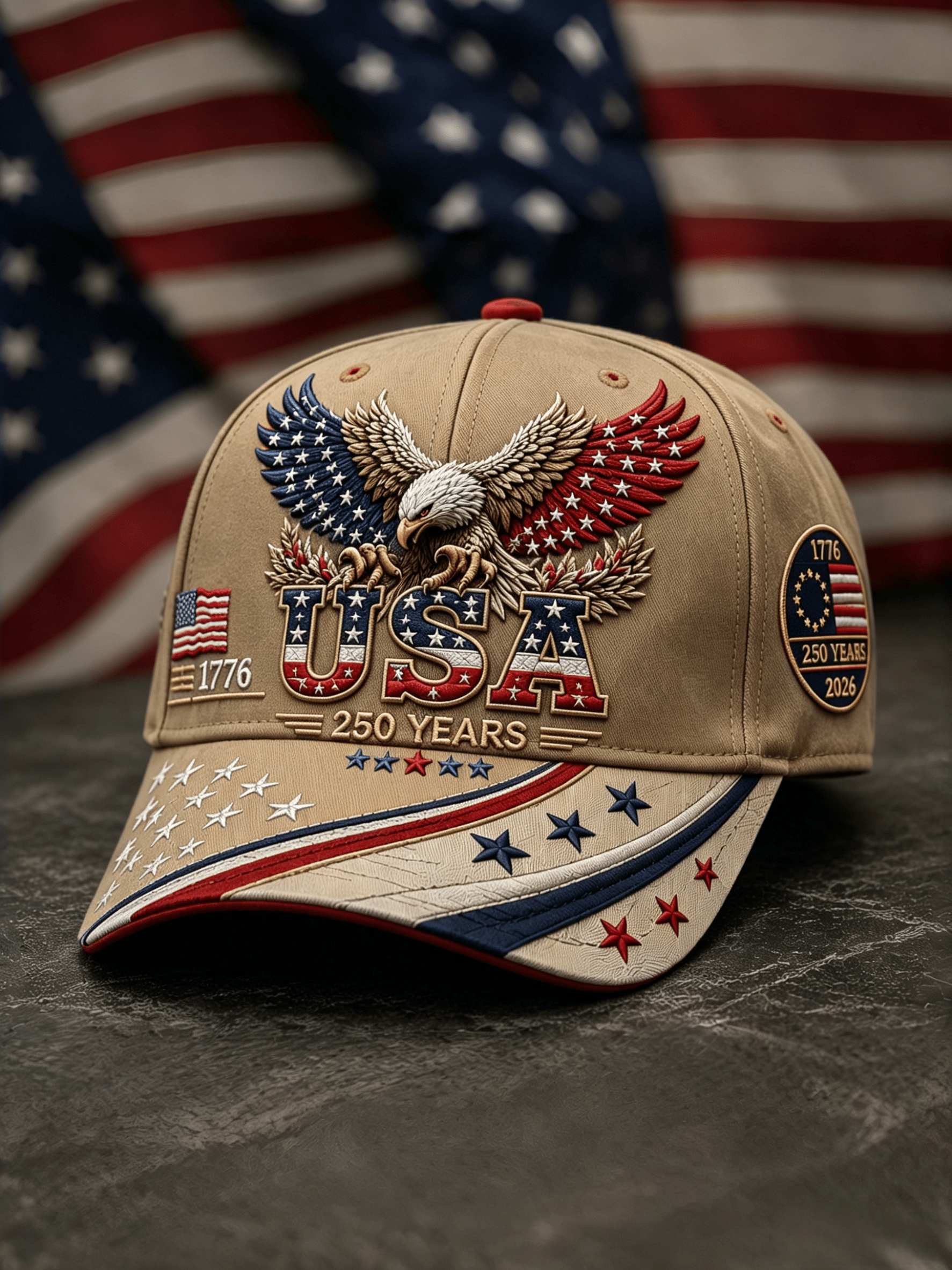 USA 250th Anniversary Printed Hat