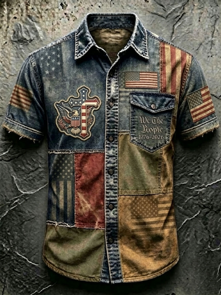 Men'S 250Th Anniversary National Faith Print  Shirt