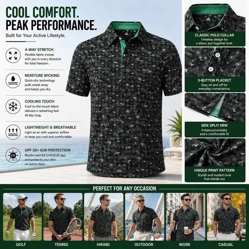 Men's Short-Sleeve Golf Polo Shirt