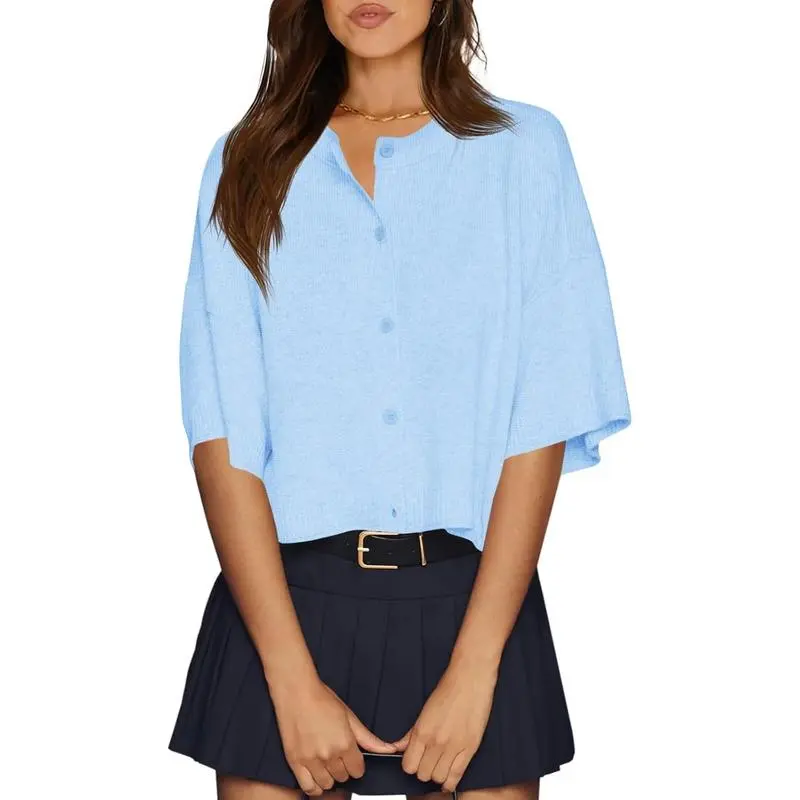 Womens Half Sleeve Cardigan Sweaters