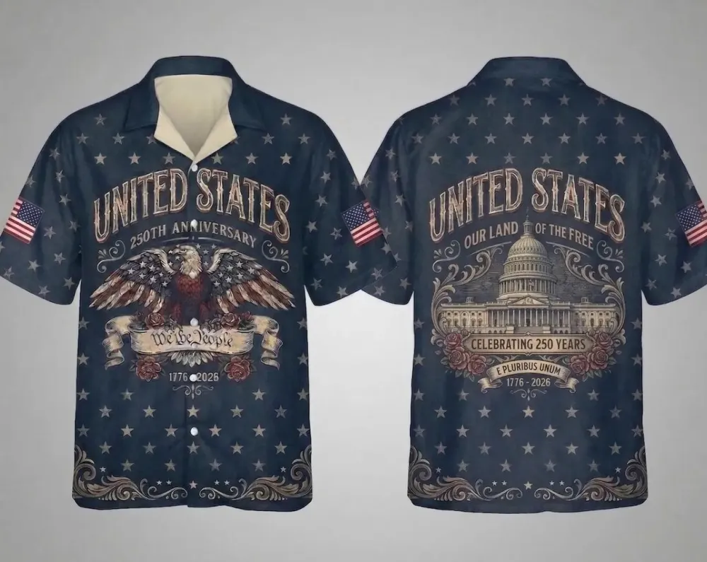 Retro Hawaii 250 Years of Freedom 1776 - 2026 Eagle Patriotic Shirt