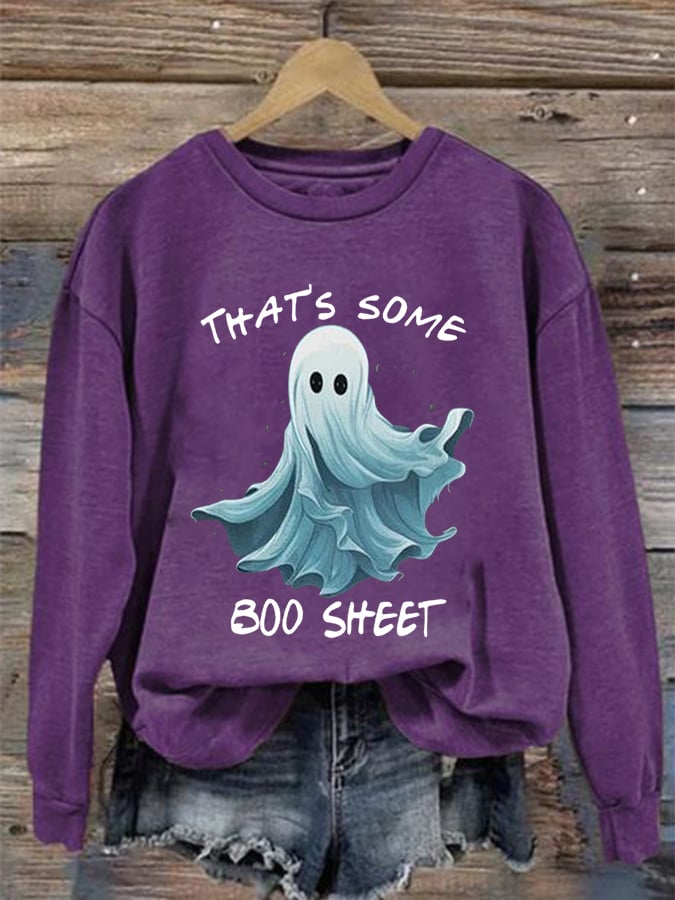 Women's That's Some Boo Sheet Halloween Casual Sweatshirt