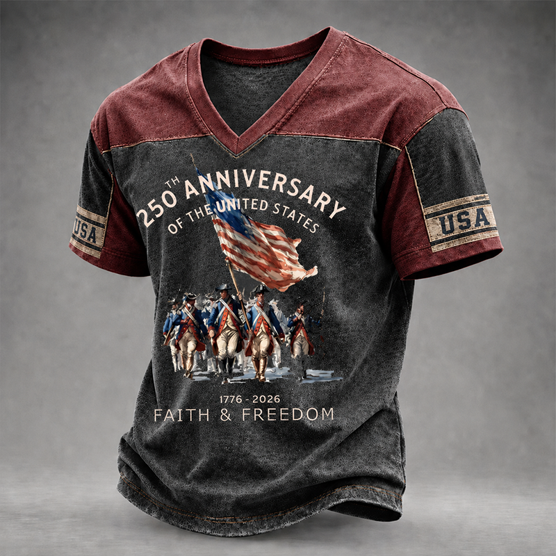 Men's Buffalo Soldier Summer V-Neck T-Shirt