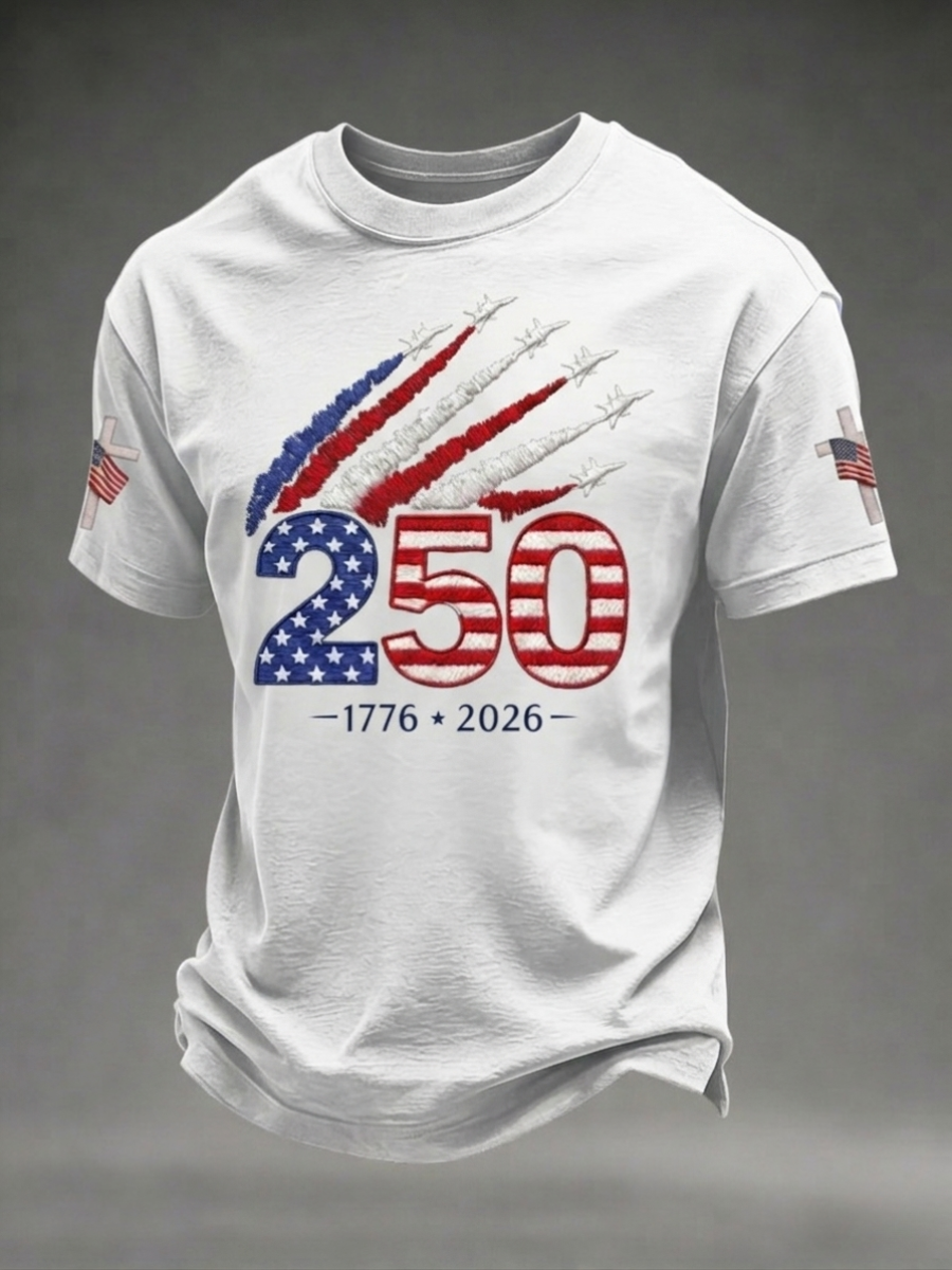 Men's 250th Anniversary Retro Printed T-Shirt