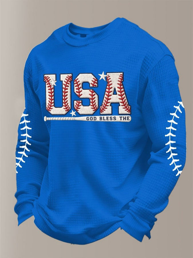 Men'S Baseball Classic Printed Waffle Top