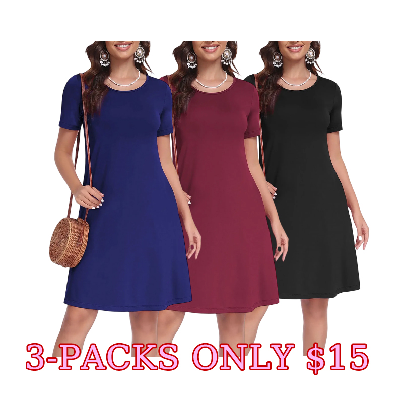 Women’s Floral Midi Dress with Pockets – Casual Summer Travel Style