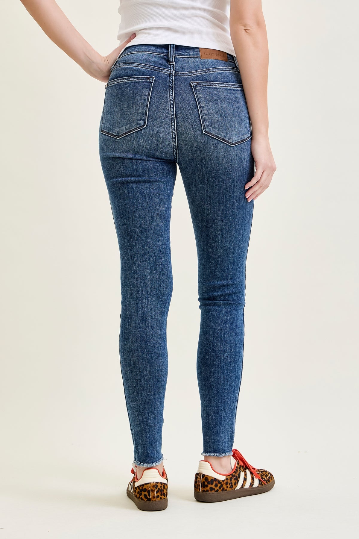 Andrea High Waist Skinny Jeans with Rips