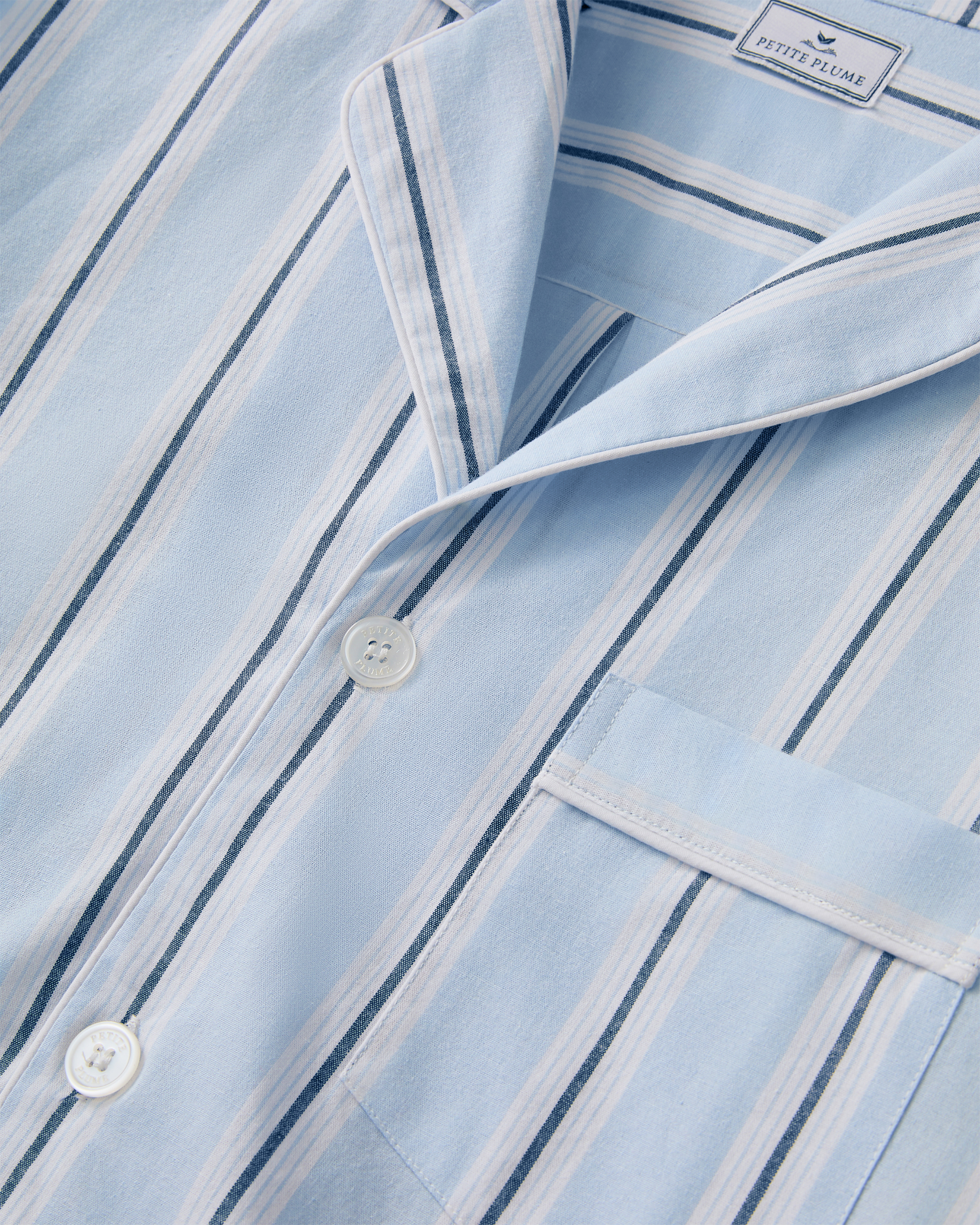 Women's Twill Pajama Set in Coastal Stripe