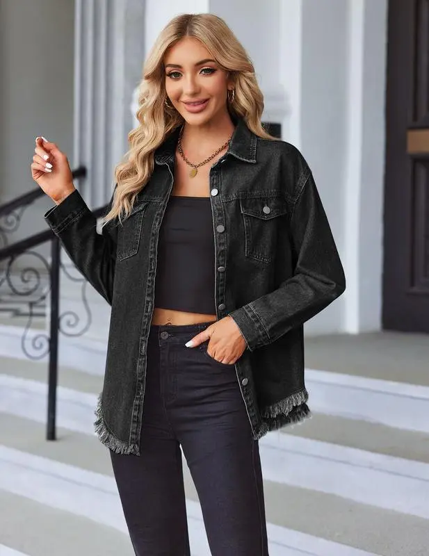 Denim Jean Jacket Casual Long Sleeve Pockets