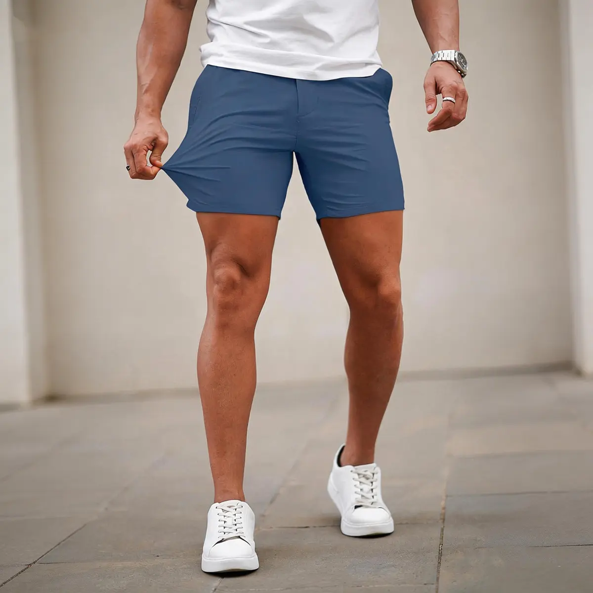 Men's 5 Inch Shorts Casual Stretch Slim Fit Chino Shorts Comfort Tapered Leg Skinny Short Pants Fathersdaygift