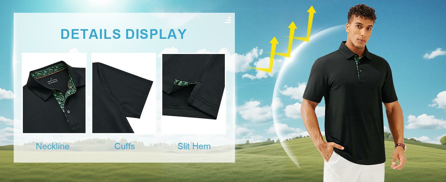 Men's 6-Pack Performance Polo Shirts – Breathable, Quick-Dry, UPF30+