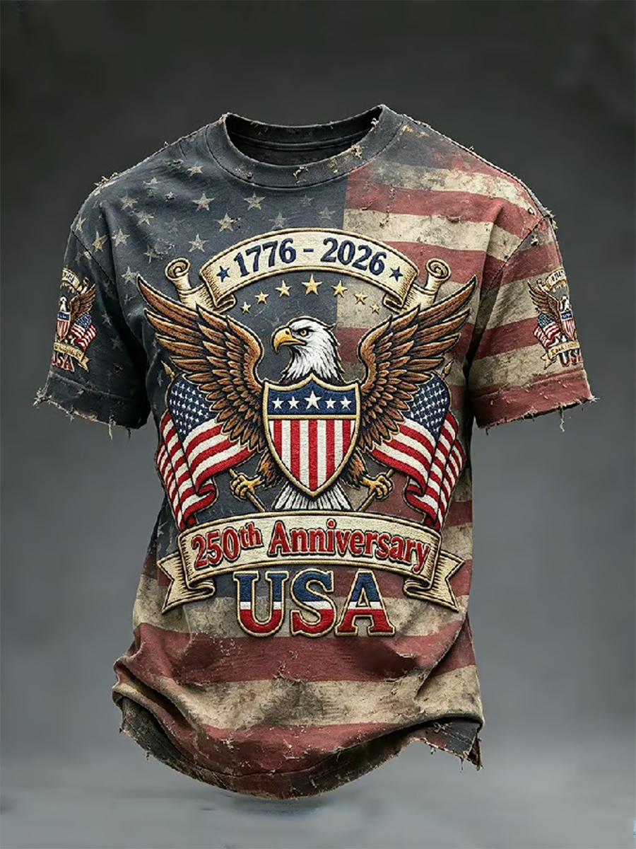 Men's 250th Anniversary Vintage Printed T-shirt