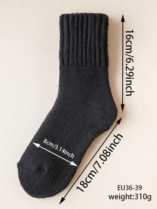 5 pairs🔥 Women's Solid Mid-calf Socks, Casual Soft Comfy Warm Socks for Fall & Winter, Women's Socks for Daily Wear
