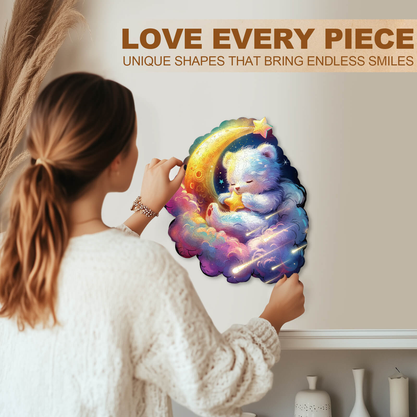 Sleep tight bear Wooden Jigsaw Puzzle